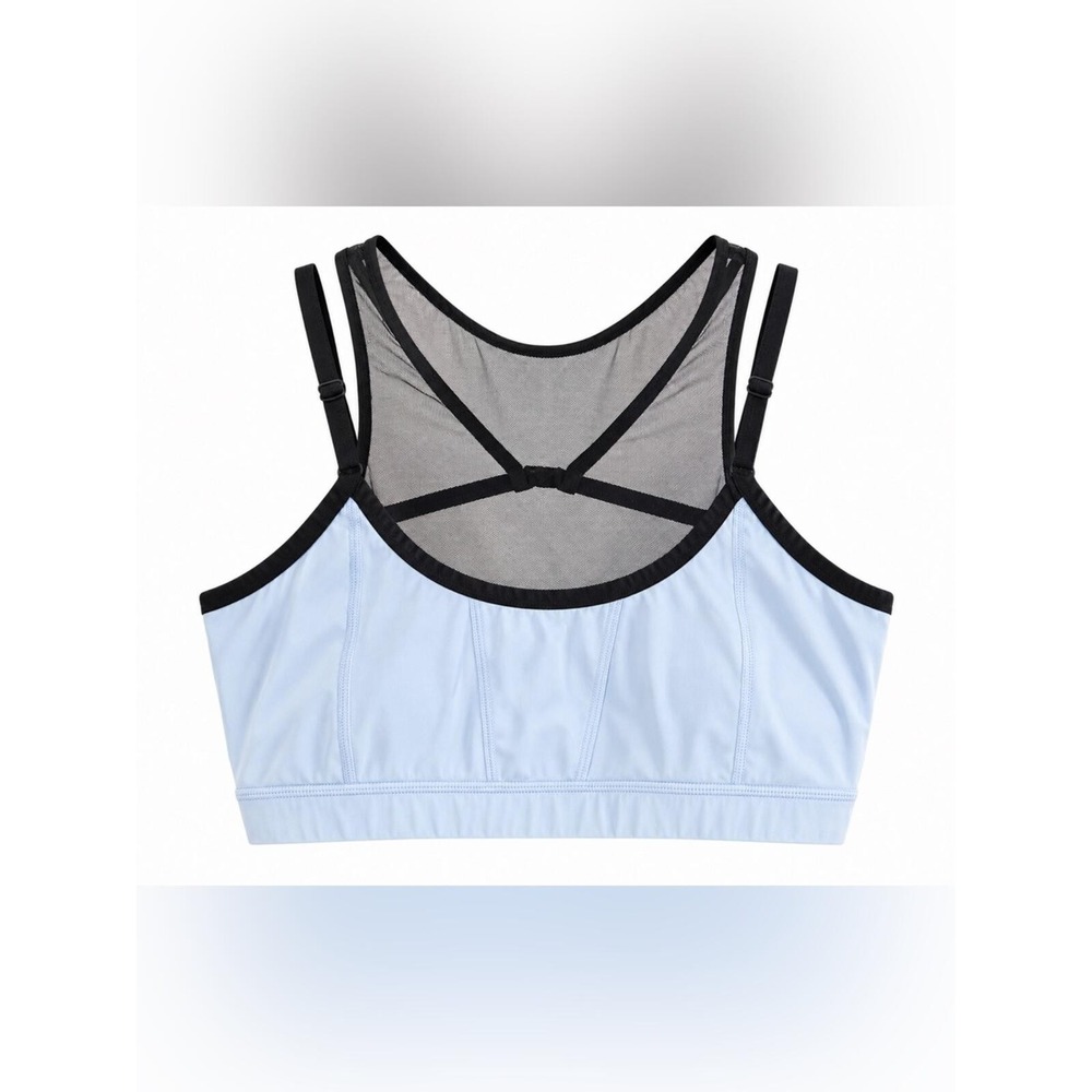 Zella Body Sports Bra Mesh Racerback Side Pocket Blue XXL